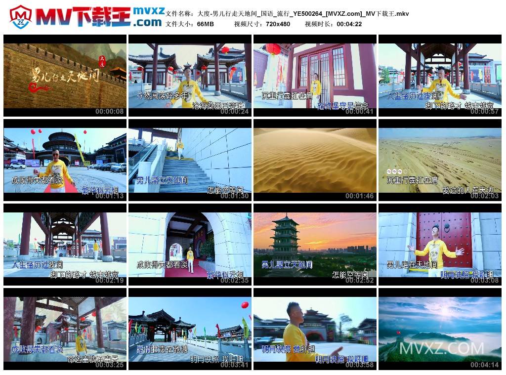 大度-男儿行走天地间_国语_流行_YE500264